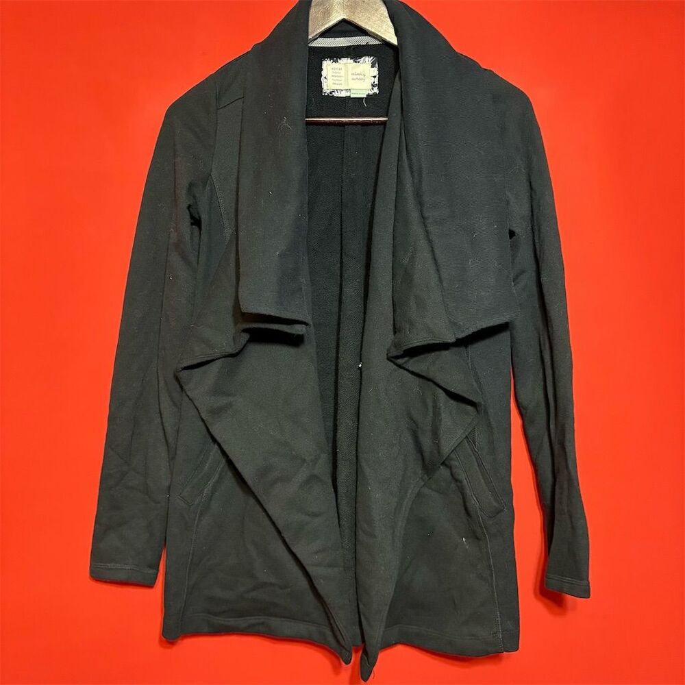 Anthropologie Saturday Sunday‎ Women's Black Open Front Cardigan Sweater Size XS